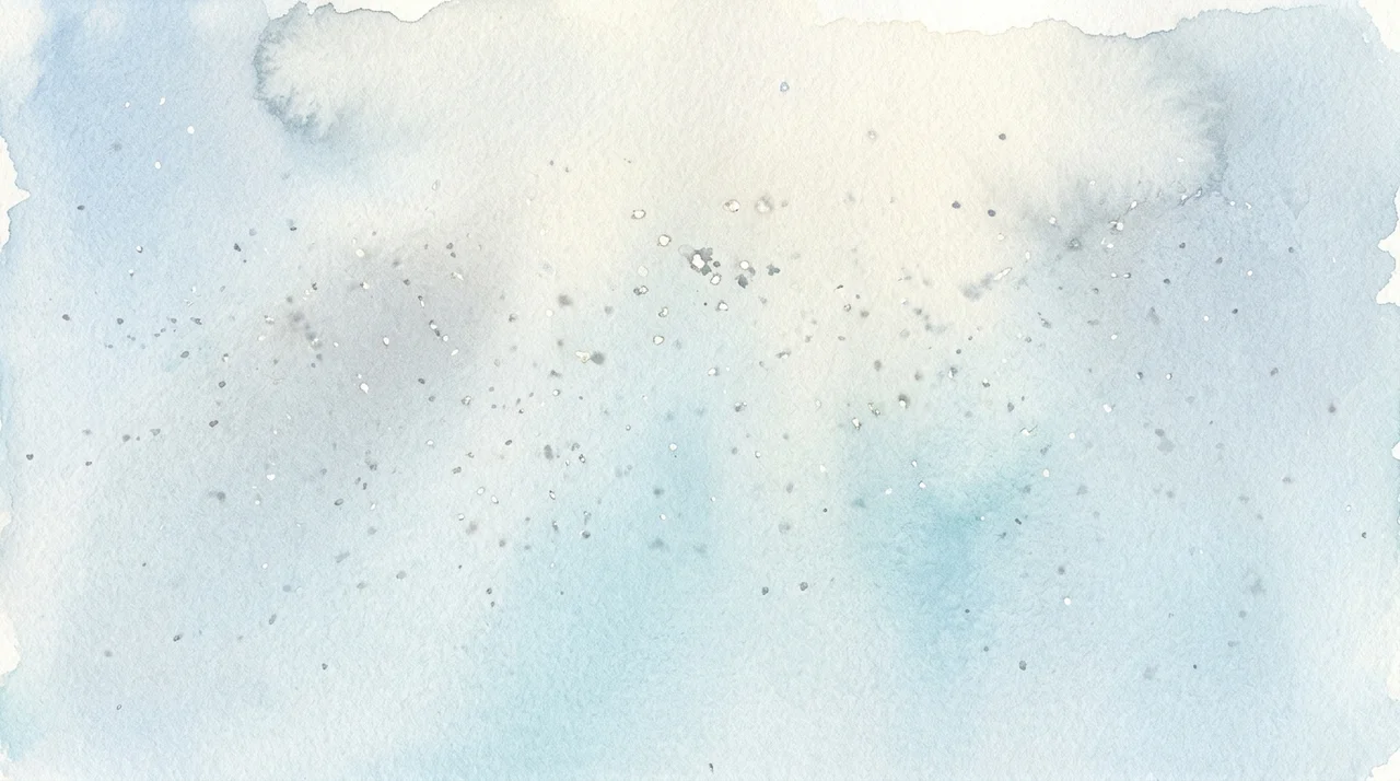 Open daytime sky scattered with tiny drifting points of light, the sun nowhere in the frame
