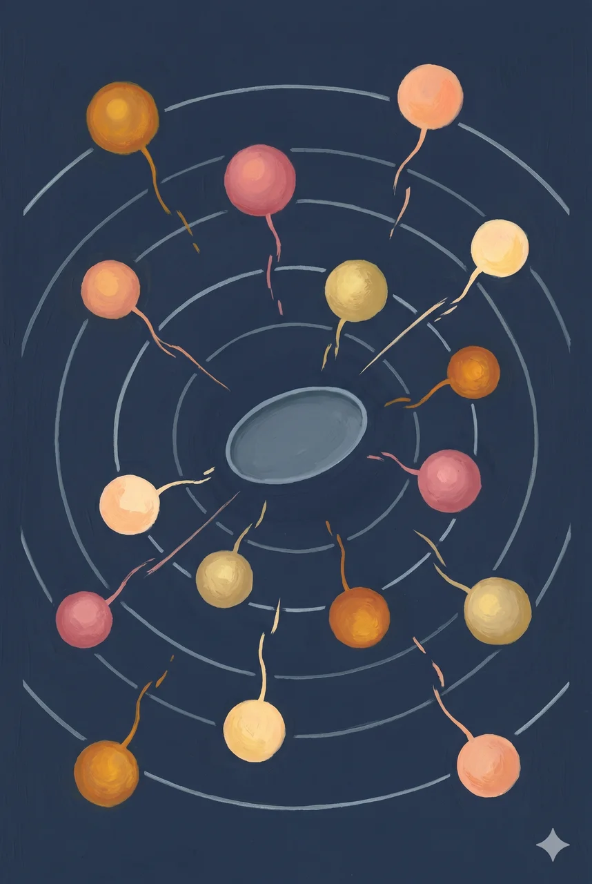 Scattered glowing nodes drifting apart with no central hub connecting them, representing governments as free agents
