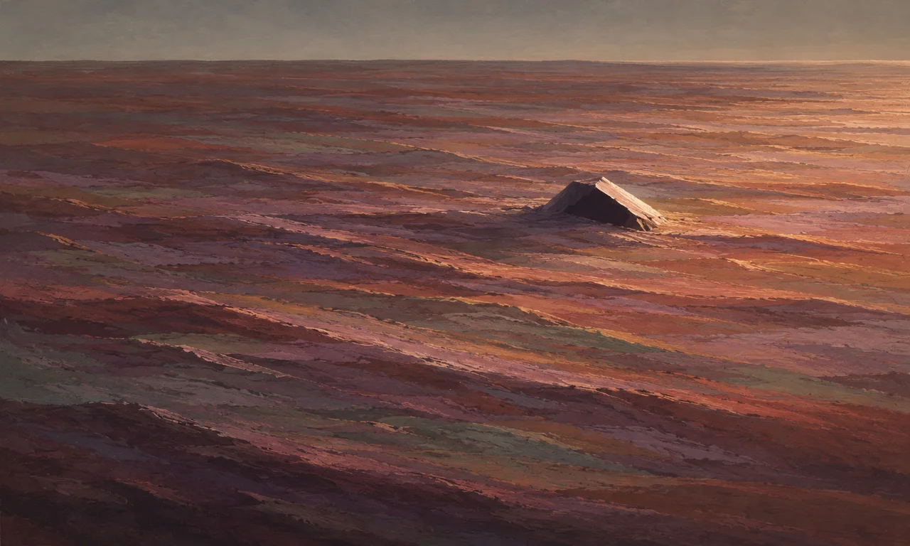 A dust-covered surface where particles only reflect light instead of emitting it